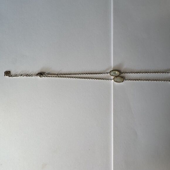 Kendra Scott Kellie long station necklace Ivory mother of pearl Gold tone 38” - Picture 5 of 10